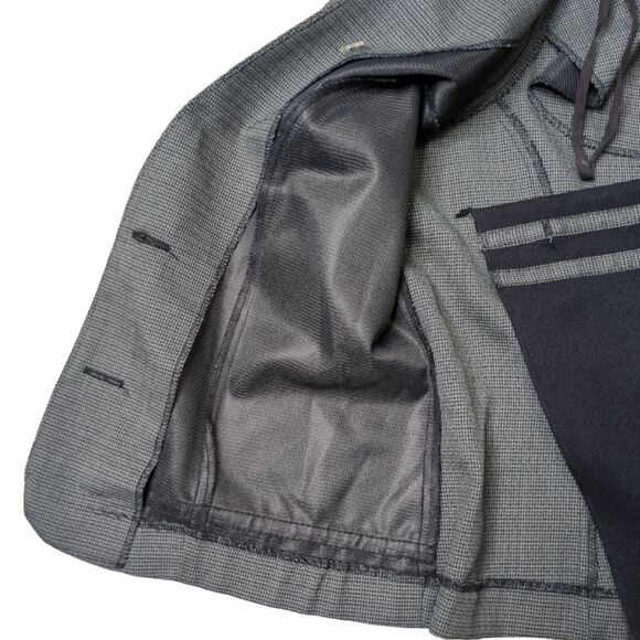 Vintage Jennifer Jeffries Gray Suit Jacket Blazer Size 10 Short Sleeve Dickey - Picture 6 of 7